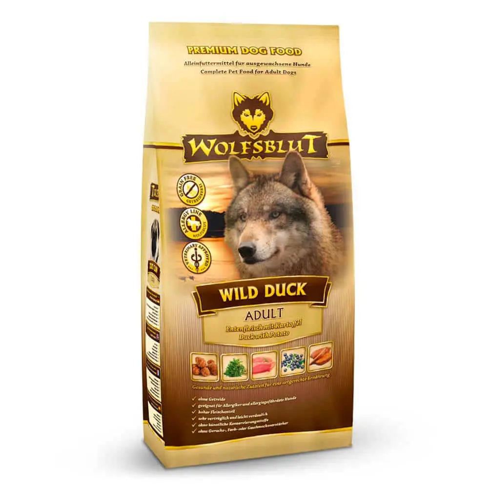 Wolfsblut Trockenfutter für Hunde Wild Duck Adult - Ente mit Kartoffel - 500g