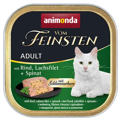 Animonda Feinsten Katzen Nassfutter- Adult- Rind+Lachsfilet+Spinat 100g