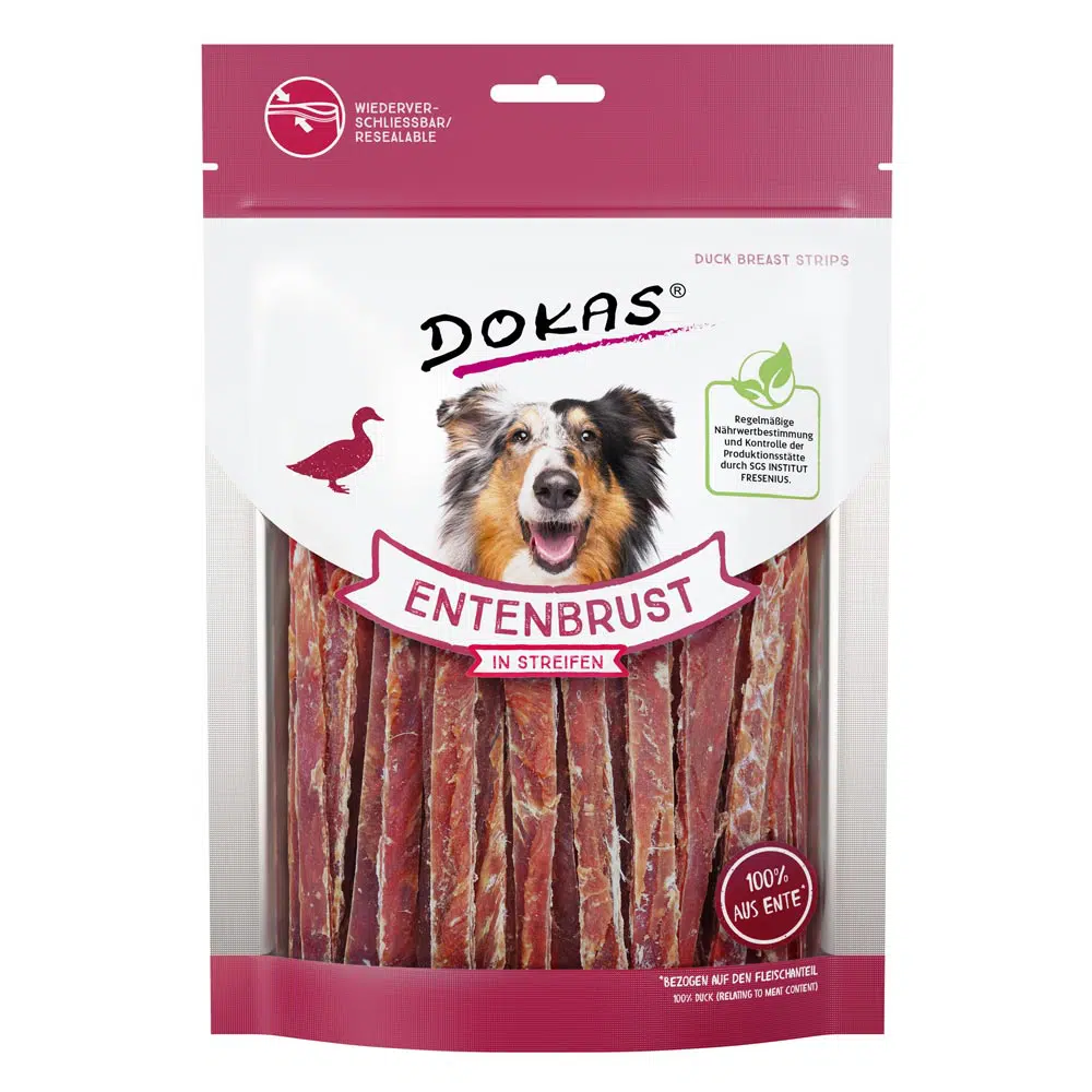 DOKAS Hundesnacks Entenbrust in Streifen - 250g