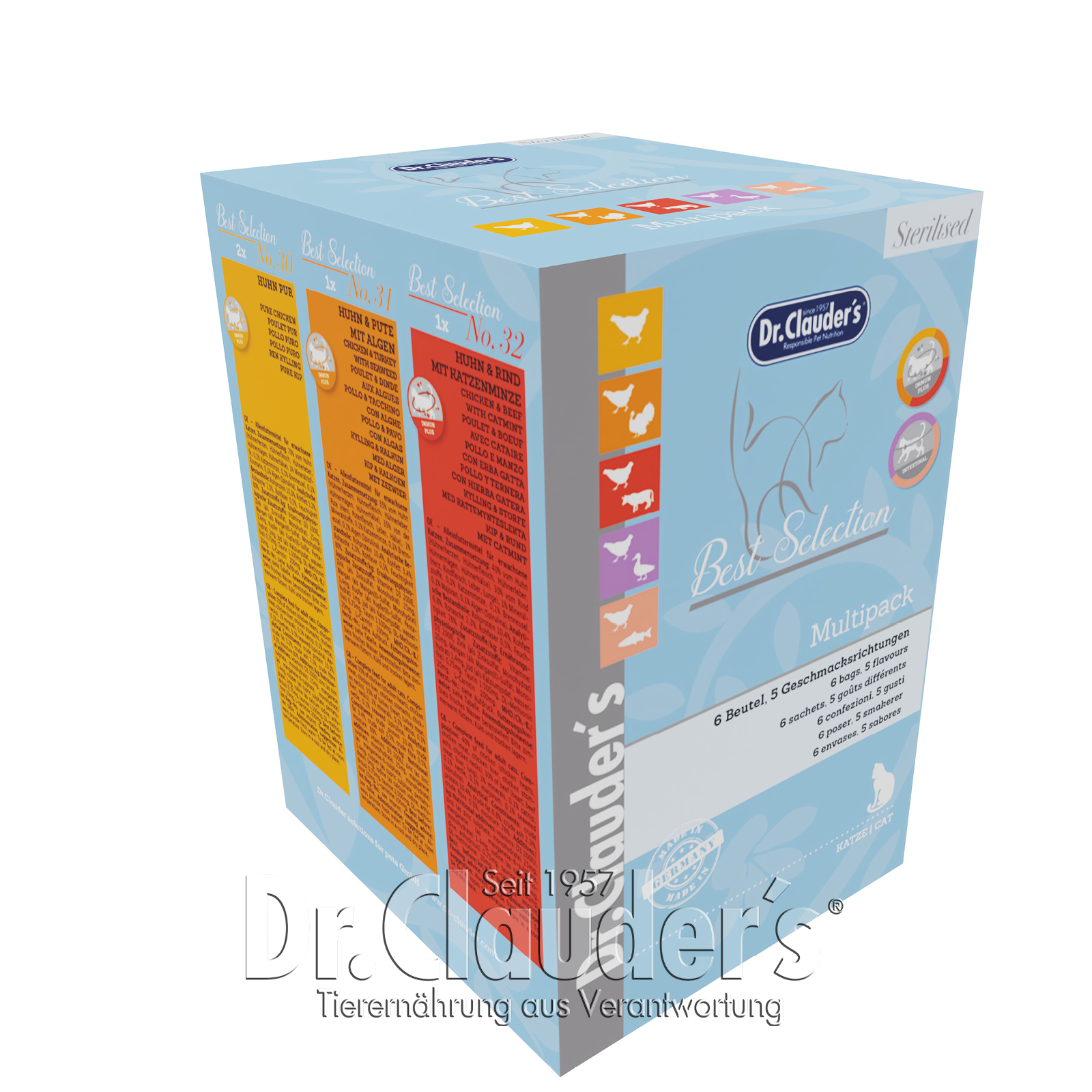 Dr Clauder Nassfutter für Katzen Best Selection Multipack Sterilised