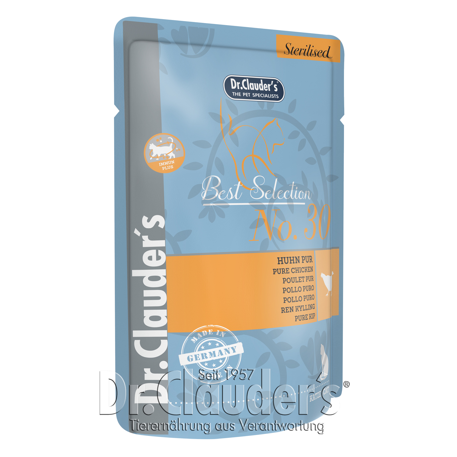 Dr Clauder Nassfutter für Katzen Best Selection Sterilised No 30 Huhn Pur 85g