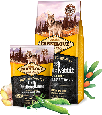 Carnilove Dog Trockenfutter für Hunde Adult Fresh - Chicken & Rabbit
