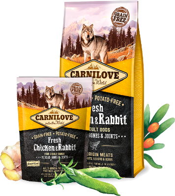 Carnilove Dog Trockenfutter für Hunde Adult Fresh – Chicken & Rabbit-Abo – 12kg, Alle 4 Wochen