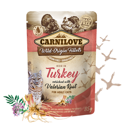 Carnilove Nassfutter für Katze Rich in Turkey enriched with Valerian – Sparpaket: 24 x 85g