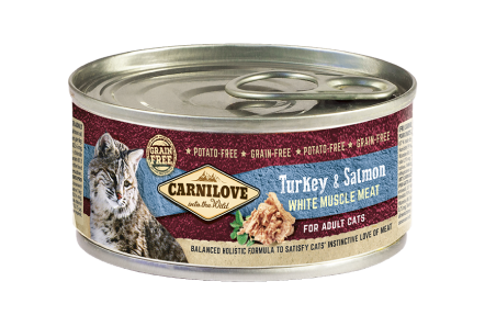 Carnilove Nassfutter für Katze Turkey & Salmon for adult cats – Sparpaket: 12 x 100g