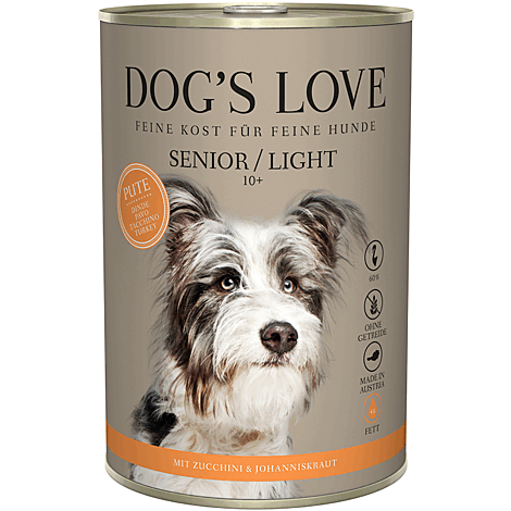 Dog' s Love Light Nassfutter für Hunde SENIOR PUTE mit Zucchini & Johanniskraut