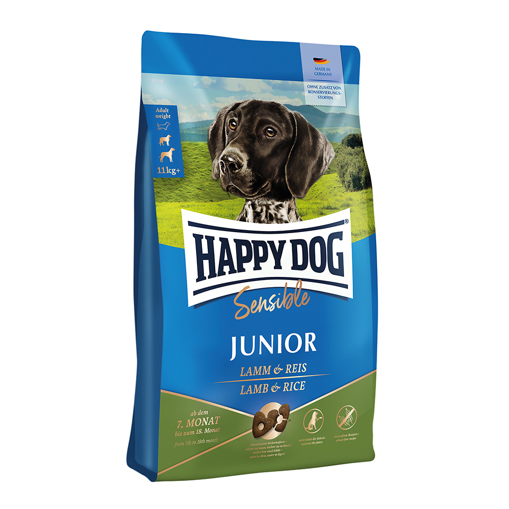 Happy Dog Trockenfutter für Hunde Sensible Junior Lamm und Reis