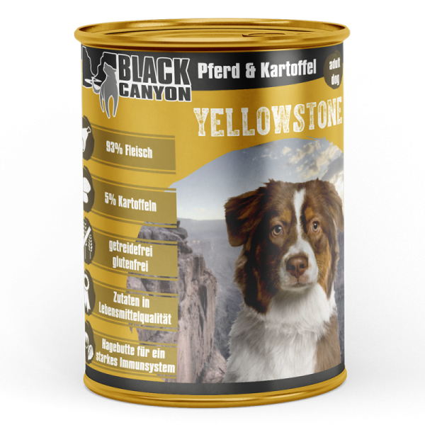 Black Canyon Nassfutter für ausgewachsene Hunde – Sparpaket: 12 x 410g, Pferd