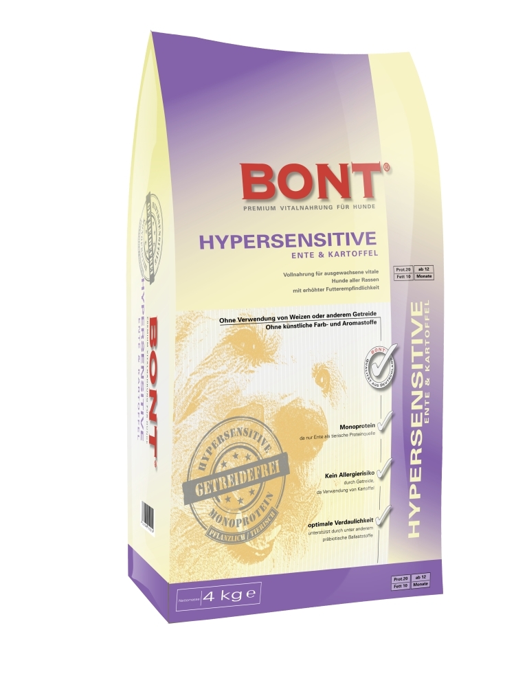 Bont Hunde Trockenfutter HYPER Sensibel mit Ente-Kart – 15kg