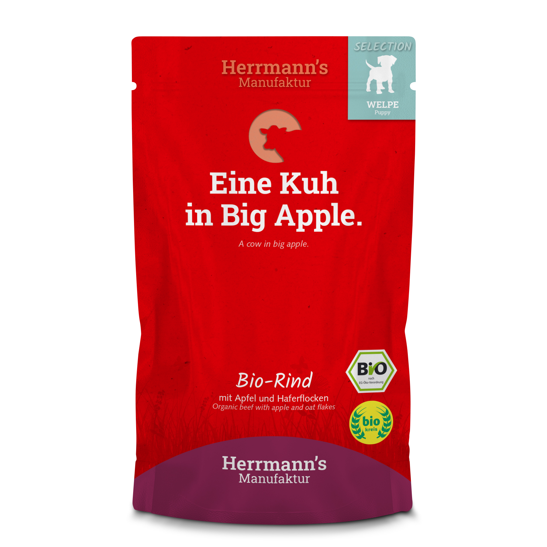 Herrmanns BIO Welpe Bio-Rind, Apfel, Karotte Haferflocken