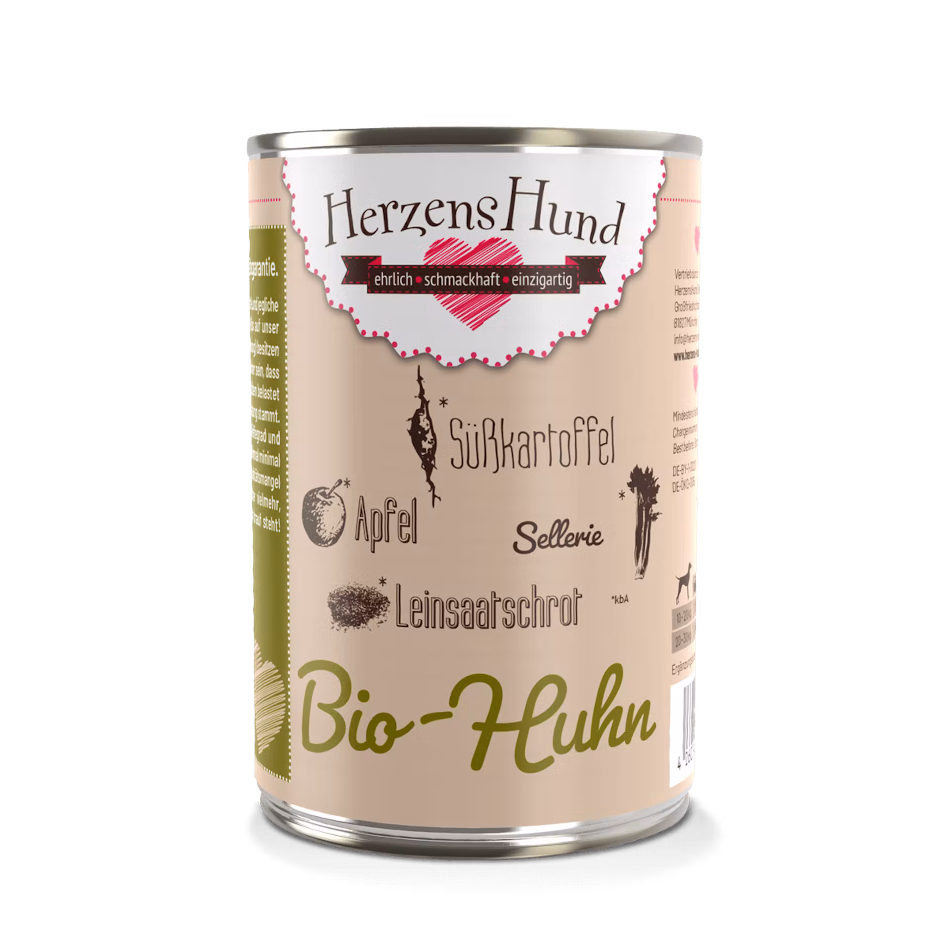 HerzensHund Nassfutter für Hunde BIO Huhn mit Gemüse