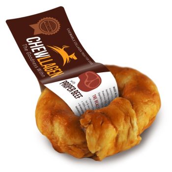 CHEWLLAGEN Small Donut 3.5" Rind – Natürlicher Kausnack für kleine Hunde