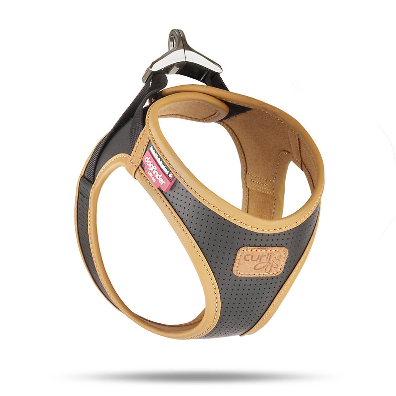 Curli Schwarz Apple Leather Geschirr - S