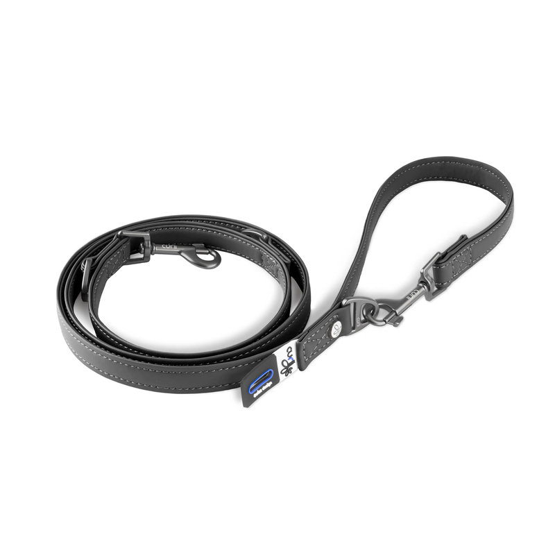 Curli Schwarz Apple Leather Leine - S