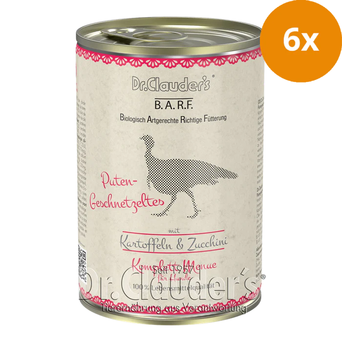 Dr. Clauder’s B.A.R.F. Komplettmenü Putengeschnetzeltes 6 x 400g